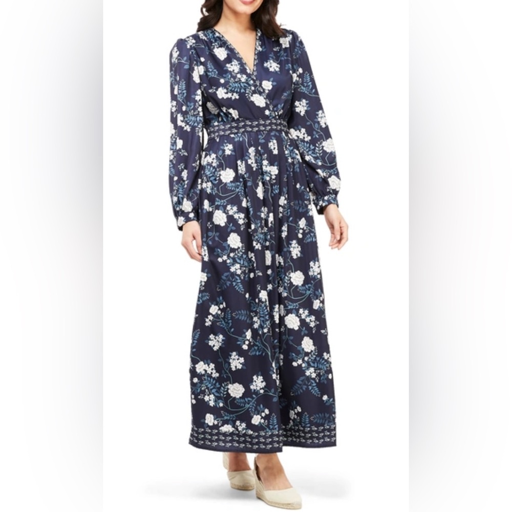 Floral Blue and White Gal Meets Glam Jade Women's Dress